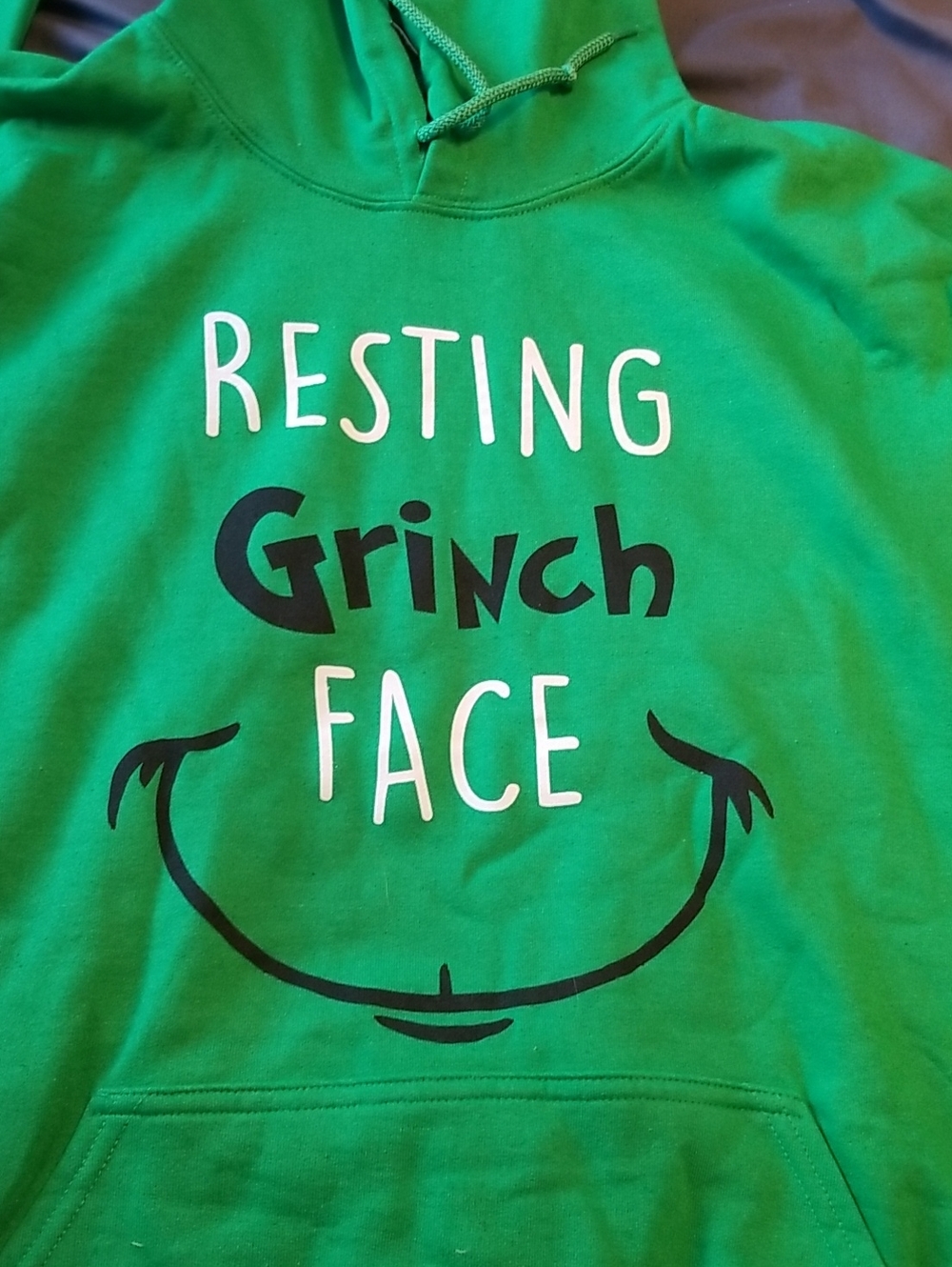 The Grinch  "Resting Grinch Face Hoodie Size Xl